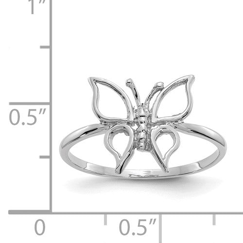 Lady's 14 Karat White Gold Butterfly Fashion Ring